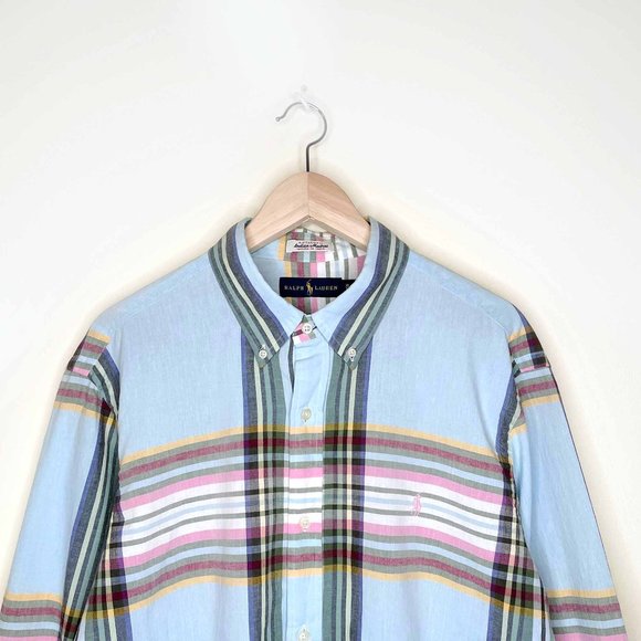 ⚡️SOLD⚡️ polo ralph lauren madras long sleeve button down shirt - size xl - Picture 9 of 9